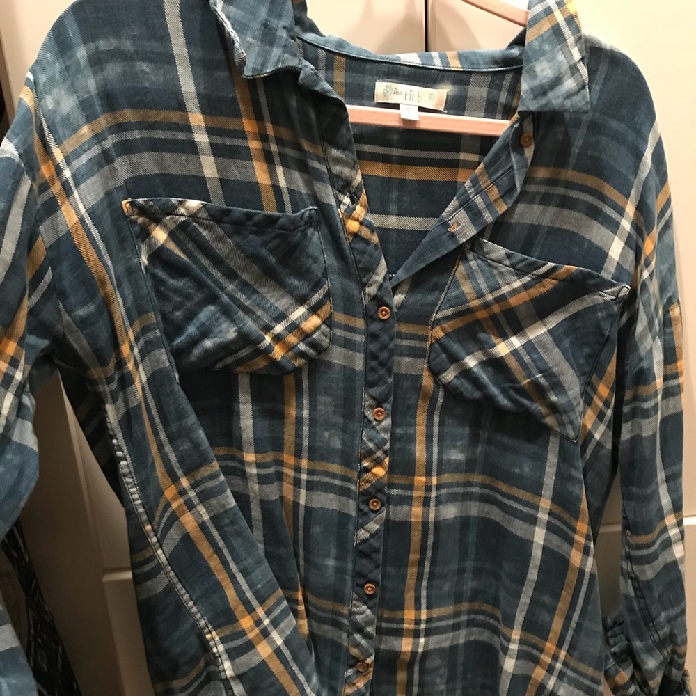 Plaid pigment washed shirt